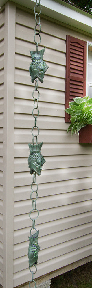 100% Pure Copper Crocus Rain Chain, 8-1/2 Feet Long, Large Cups