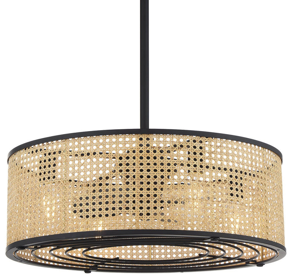 Savoy House 25-FD-1650 Astoria 4 Light 25"W LED Drum Chandelier - Matte Black