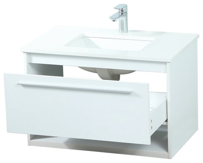 Elegant Decor Roman Bathroom Vanity White