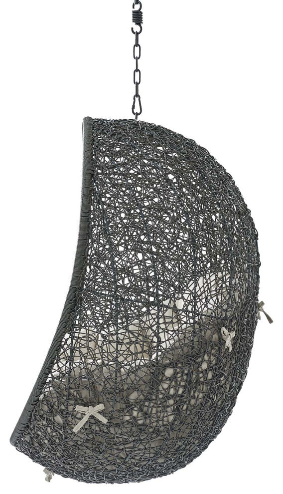 Swing Lounge Chair, Sunbrella, Gray Beige, Modern, Outdoor Patio Bistro