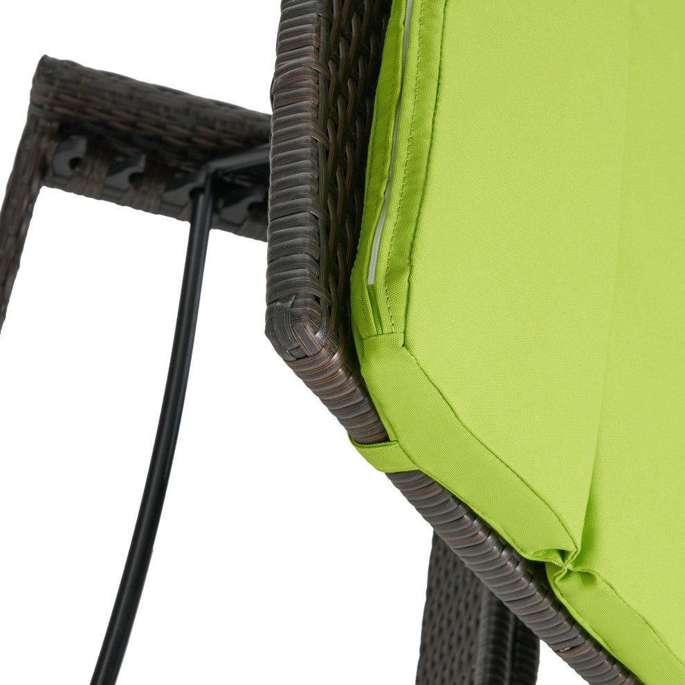 GDF Studio Olivia Outdoor Chaise Lounge Chair  With Off-White Cushion, Set of 2,