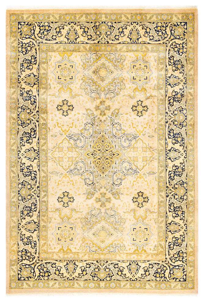Mogul, One-of-a-Kind Hand-Knotted Area Rug  - Ivory, 6' 1" x 9' 0"