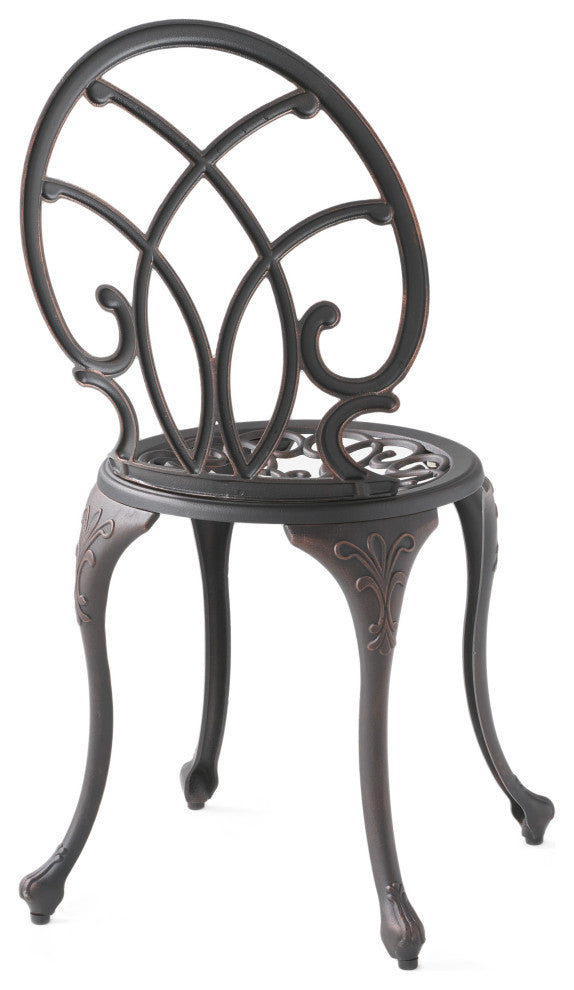 GDF Studio 3-Piece Andover Outdoor Copper Cast Aluminum Bistro Set