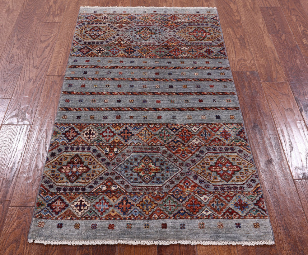 2' 7" X 4' 8" Super Kazak Khorjin Handmade Wool Rug Q10830