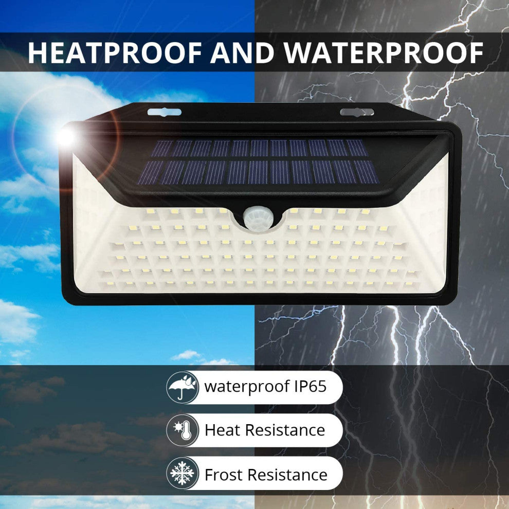 Smart Outdoor 100 LEDs Solar Light Sensor Security Light, 2 Pack