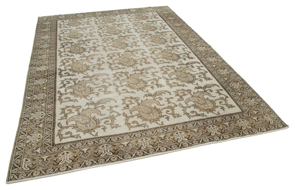 Rug N Carpet - Handmade Turkish 6' 9'' x 9' 8'' Antique Vintage Rug