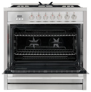2-Piece Kitchen, 36" 240V Dual Fuel Range and 36" Wall Mount Range Hood