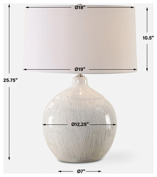 Uttermost Dribble White Glaze Table Lamp