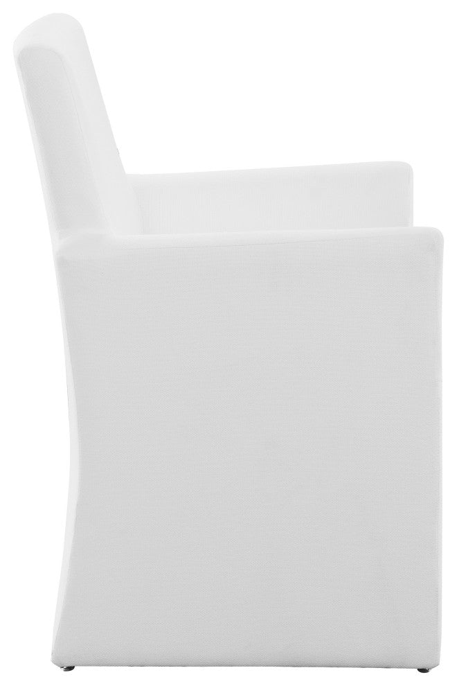 Marie Stain-Resistant Fabric Dining Armchair, White