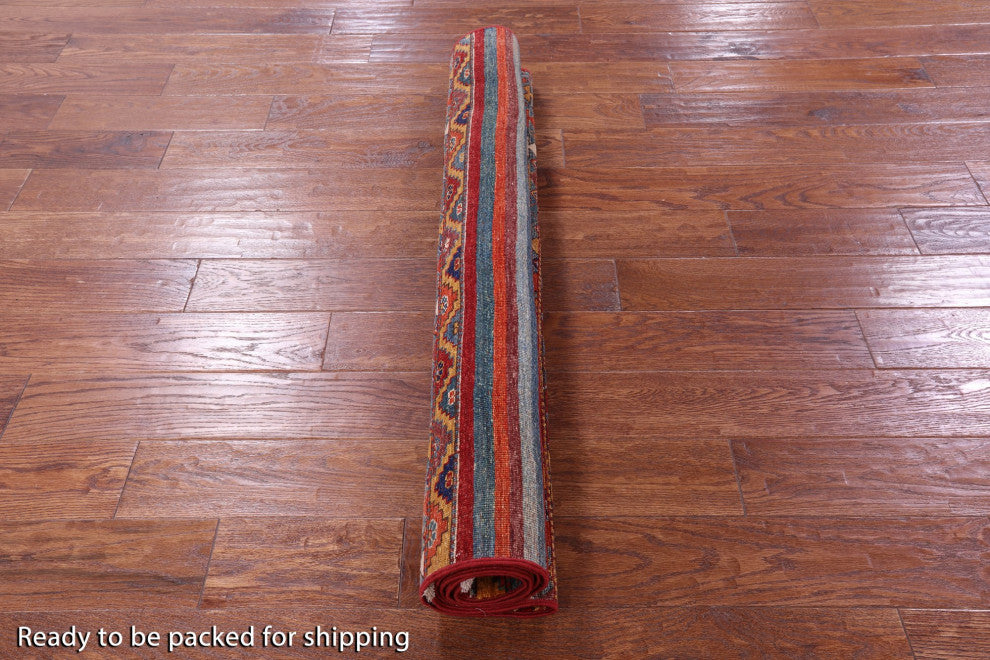 Super Kazak Khorjin Handmade Rug 3' 10" X 5' 8" - Q12617