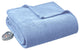 Beautyrest Knitted Micro Fleece Solid Textured Heated Blanket, Blue, King