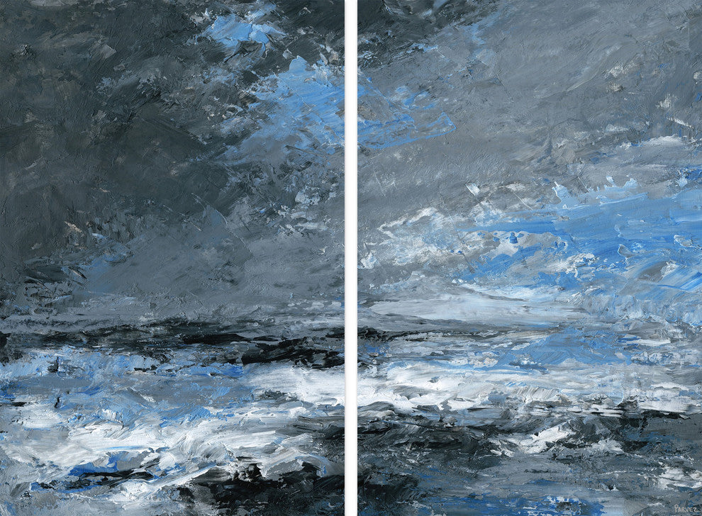 Dark Clouds Diptych, 80"x60"