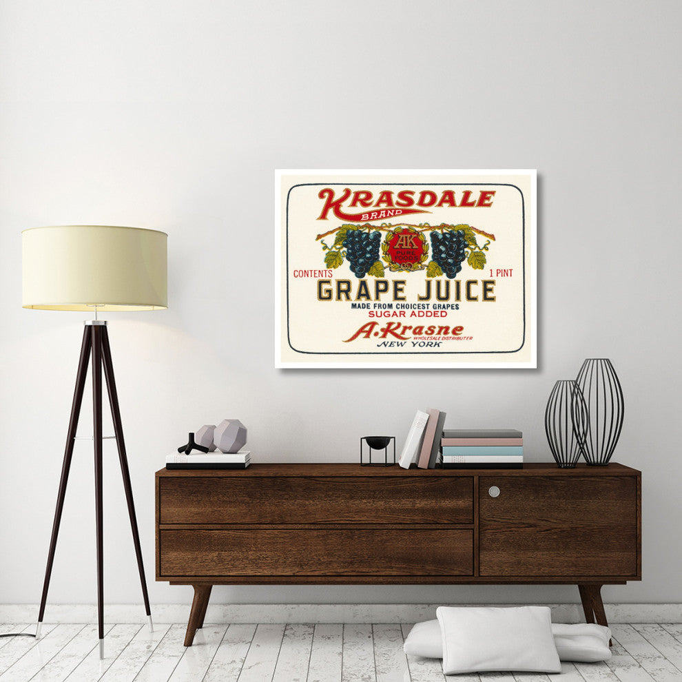 "Kransdale Brand Grape Juice" Digital Paper Print by Retrolabel, 46"x35"