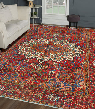 Fine Vintage Bakhtiari Cidem Red/Ivory Rug, 9'10 x 12'3