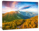 Bright Sunrise in Carpathian Mountains, Landscape Canvas Art Print, 60"x28"