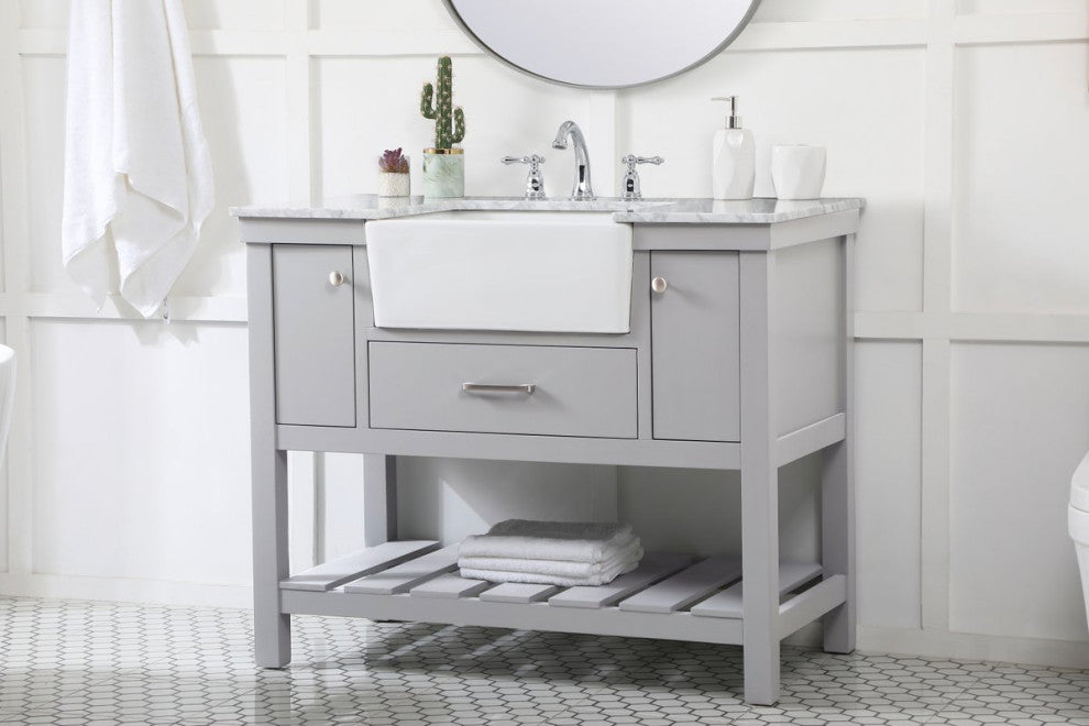 Home Living 22" Farmhouse Grey-Light Bathroom Vanity