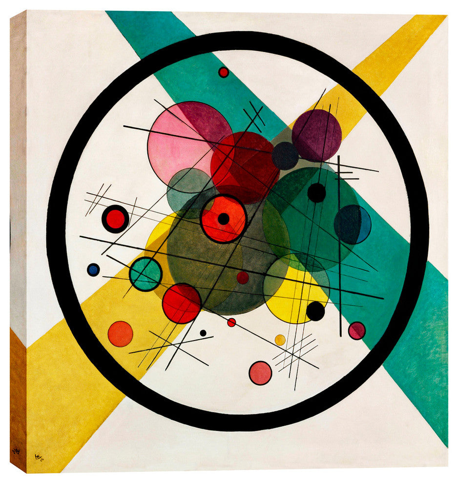 Epic Graffiti "Circles In A Circle" by Wassily Kandinsky Giclee Canvas, 18"x18"
