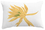 Hojaver Floral Print Throw Pillow With Linen Texture, Yellow, 14"x20"
