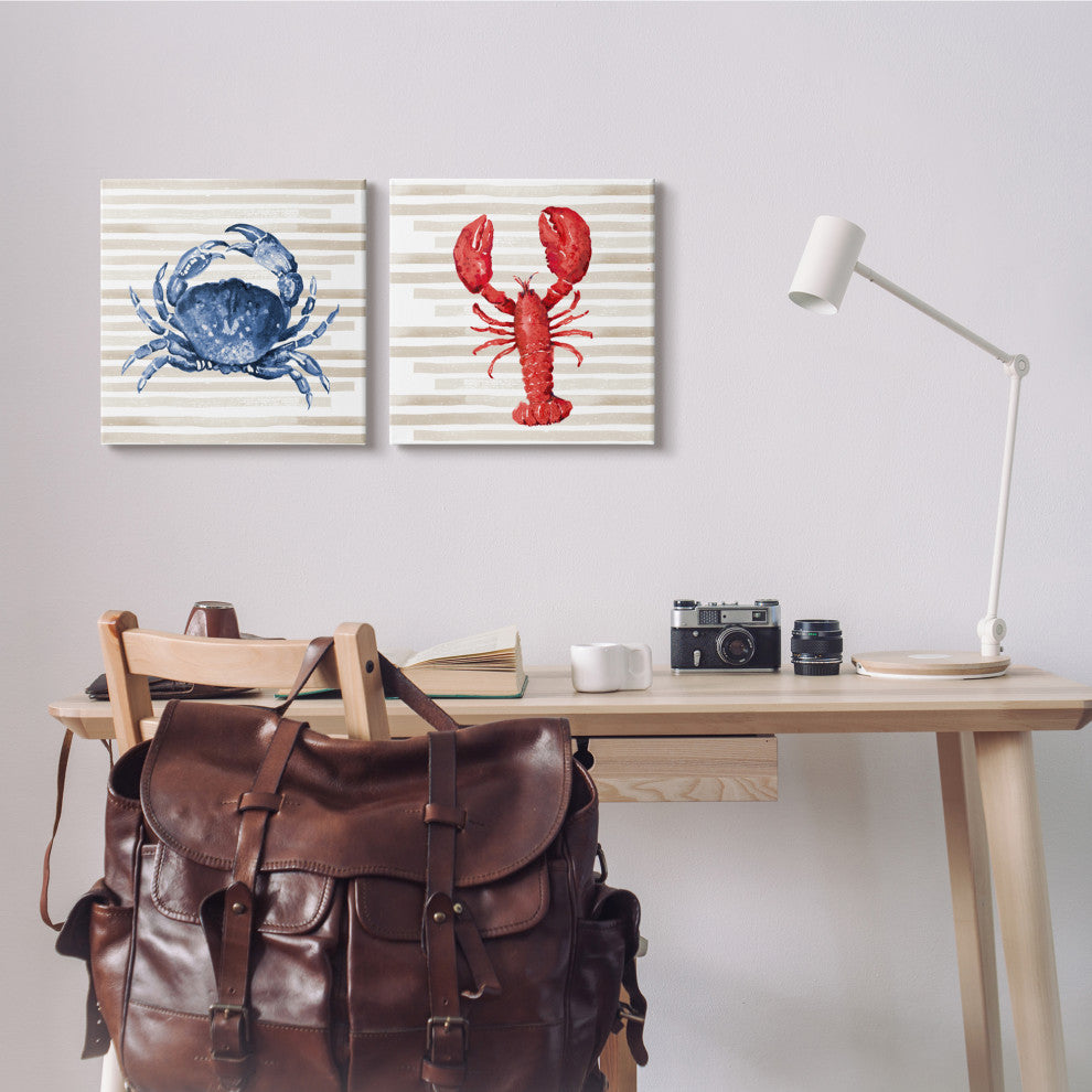 Nautical Blue Crab and Red Lobster,17 x 17