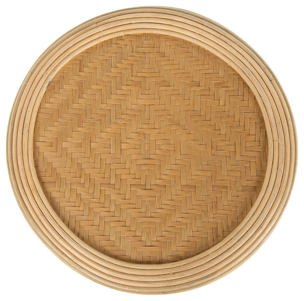 Coron Rattan Stool, Side Table/Planter Stand, Natural