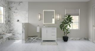 The Ezra Bathroom Vanity, Pure White, 36", Single Sink, Freestanding