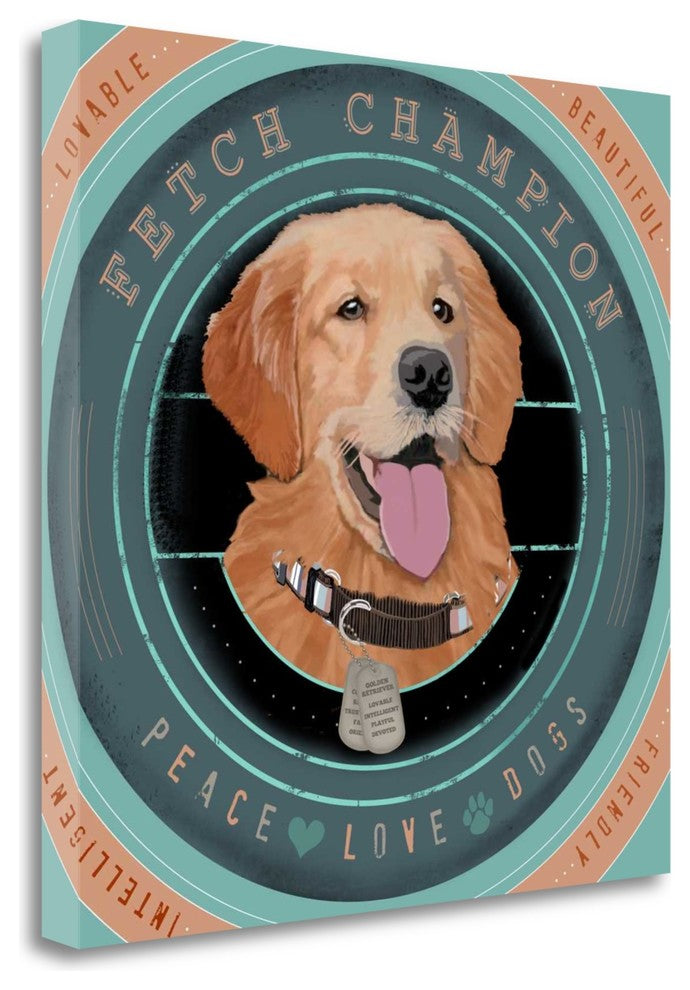 "Golden Retriever" By Longfellow Designs, Giclee Print on Gallery Wrap Canvas