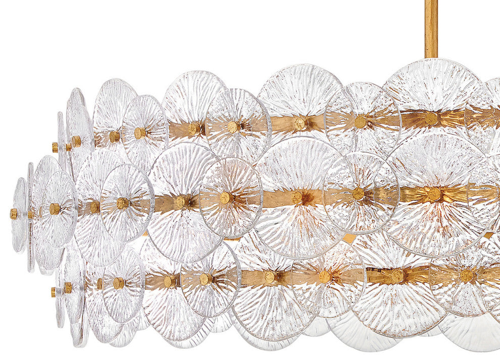 Fredrick Ramond Rene Chandelier, Distressed Brass, Large