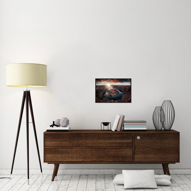 "Horseshoe Bend" Framed Canvas Giclee by Juan Pablo De, 23x16"