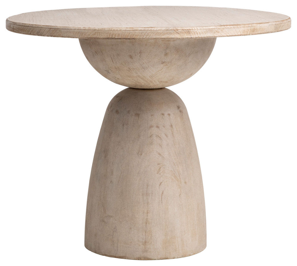 Balak Round Modern Hourglass Bistro Dining Table, White