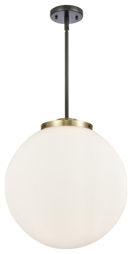 Beacon Pendant, Black Antique Brass, Matte White, Matte White