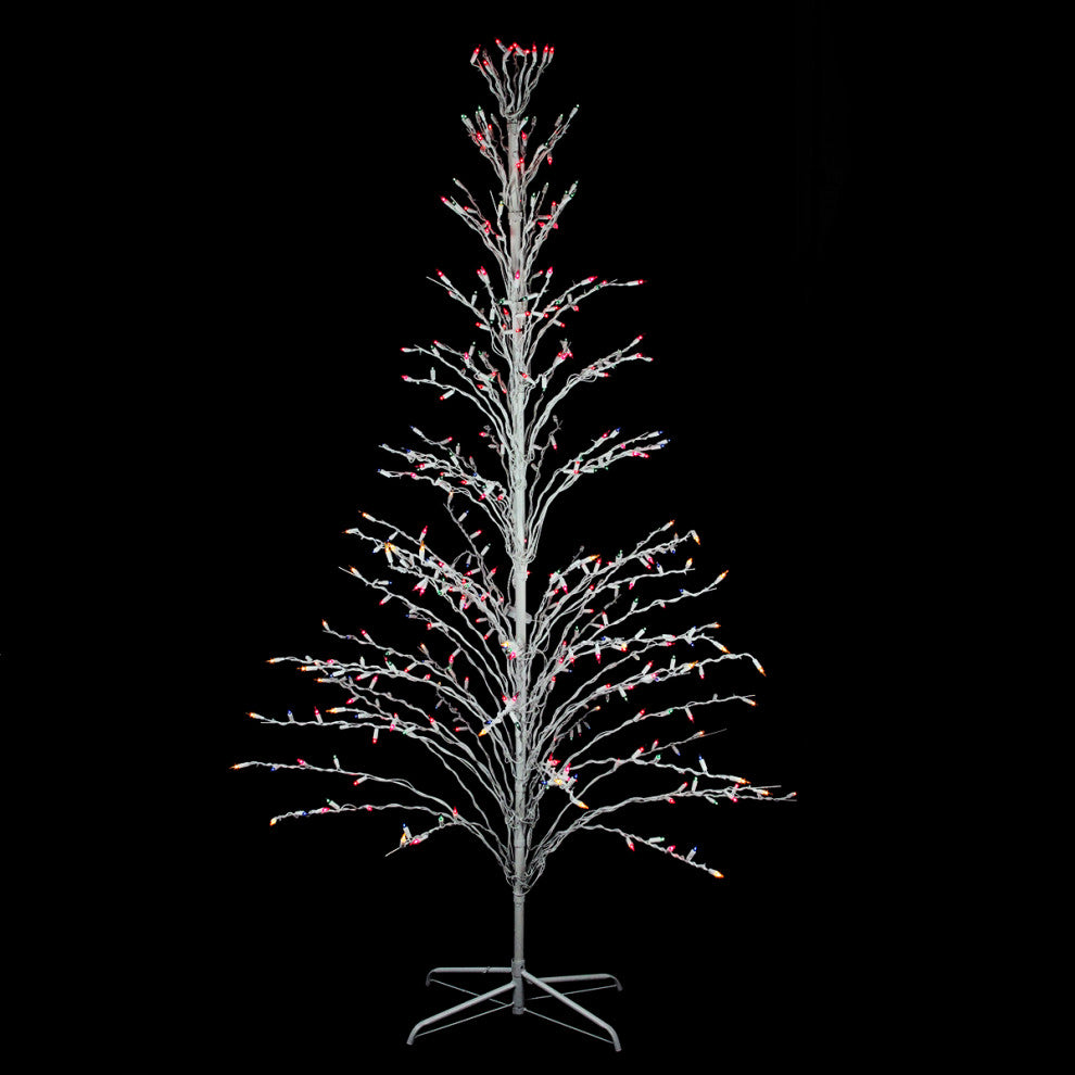 9' Prelit Christmas Cascade Twig Tree Outdoor Yard Art Decoration Multi-Color