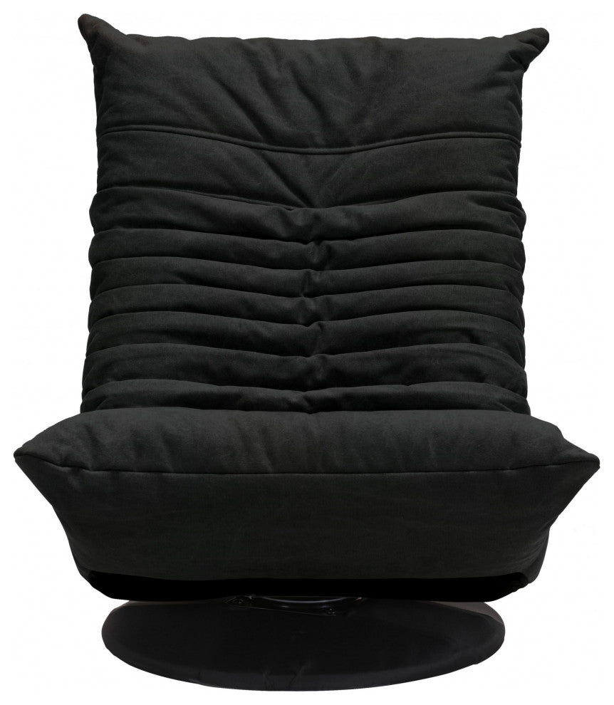 Relaxed Low Profile Black Swivel Chair