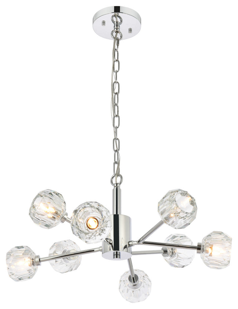 8 Light Pendant, Chrome