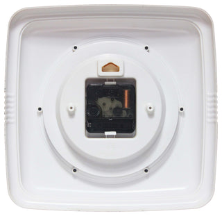 Square Retro Wall Clock, 9.25", White
