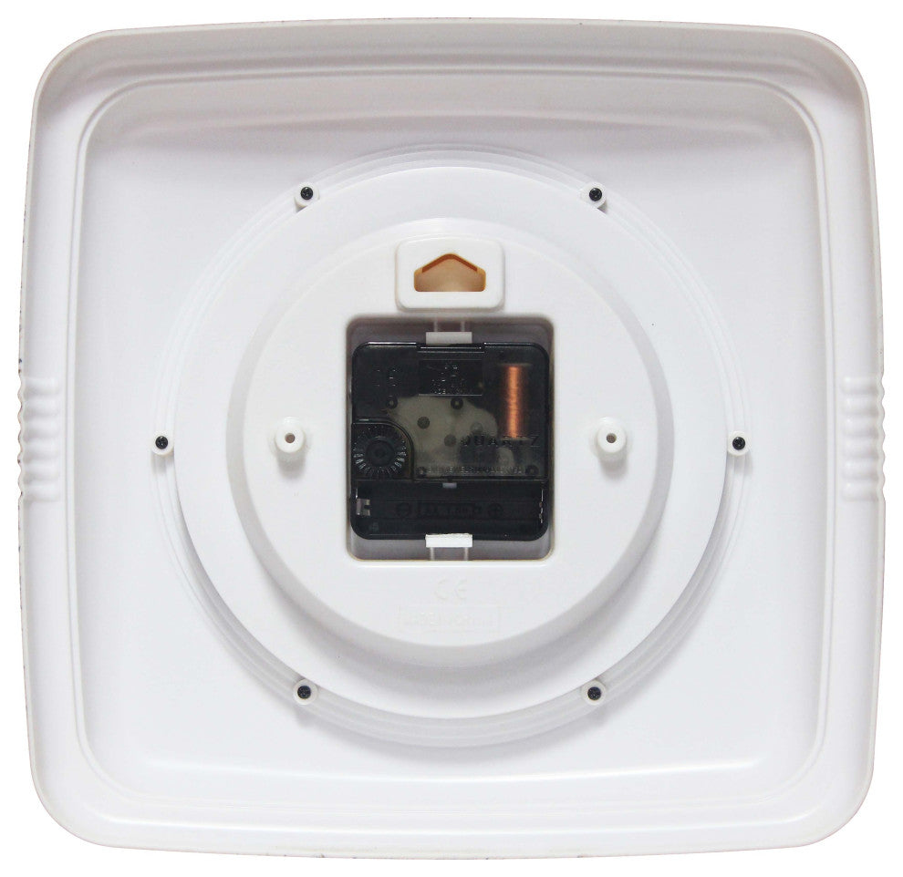 Square Retro Wall Clock, 9.25", White