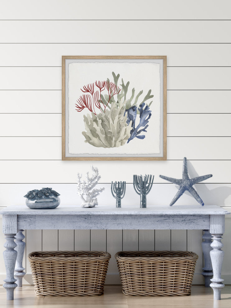 "Seaweed Bloom" Framed Painting Print, 12x12