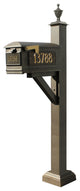 Westhaven System-Mailbox, 3 Cast Plates, Square Collar, Urn Finial, Bronze