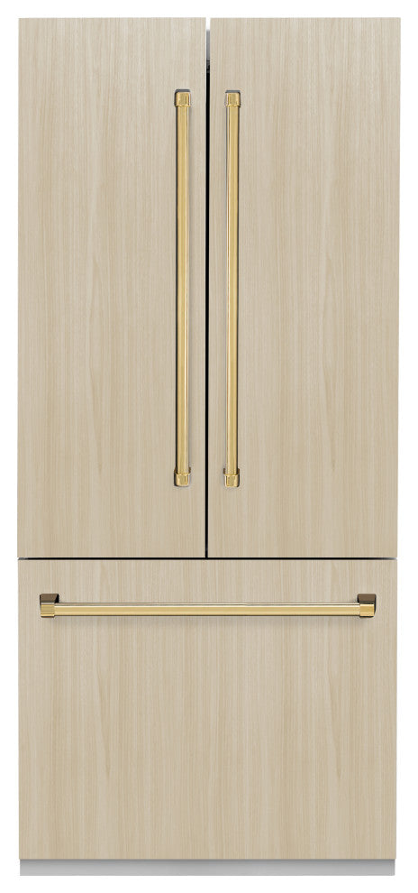 ZLINE 36" Built-in Refrigerator With a Gold Handle, RBIVZ-36-G