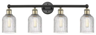 Edison-Bridal Veil 4-Light 32" Bath Vanity Light, Black Antique Brass, Clear