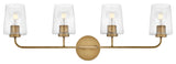 Lark 853454-CL Kline 4 Light 33"W Vanity Light - Heritage Brass