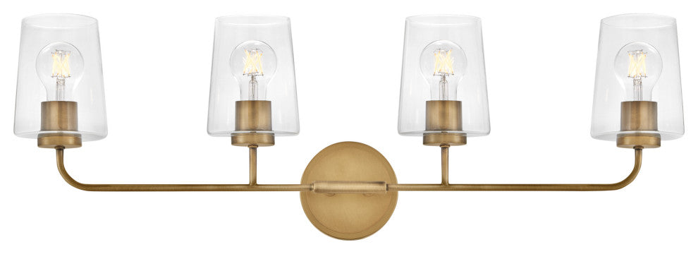 Lark 853454-CL Kline 4 Light 33"W Vanity Light - Heritage Brass
