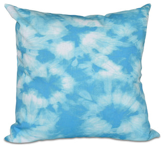 Chillax, Geometric Print Pillow, Turquoise, 16"x16"