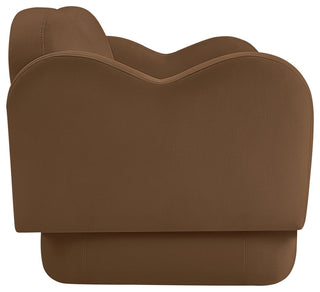 Bloom Upholstered Loveseat, Saddle, Velvet