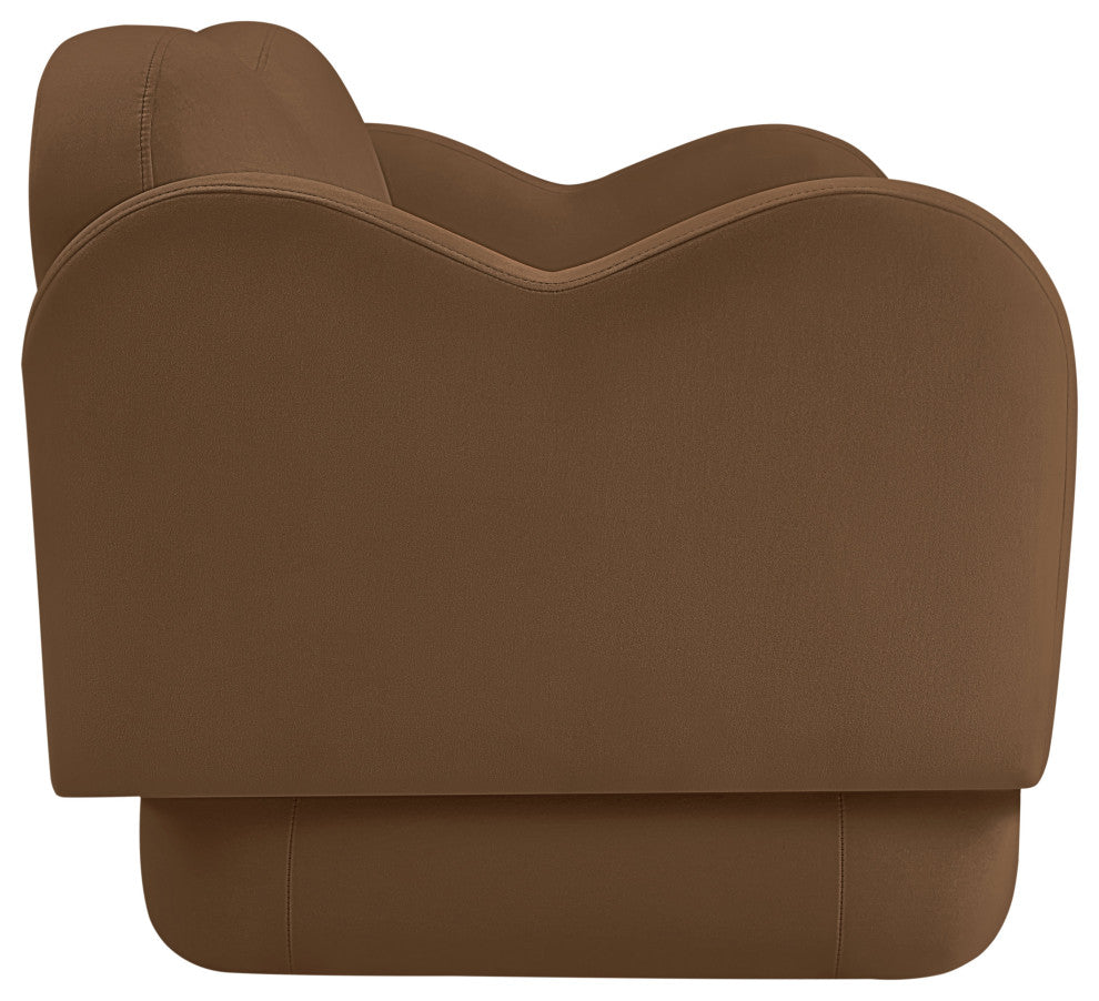 Bloom Upholstered Loveseat, Saddle, Velvet