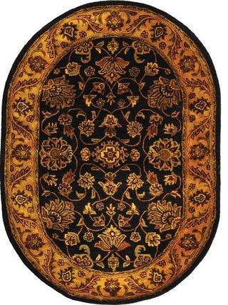 Safavieh Golden Jaipur Gj250D Rug, Black/Gold, 3'6"x3'6" Round