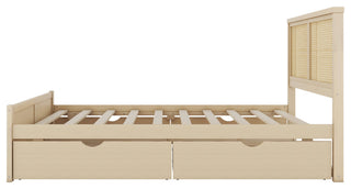 Gewnee Queen Size Wood Storage Platform Bed with 4 Drawers