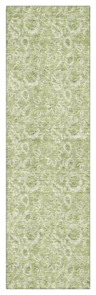Premium Machine Washable Mayfield AMF662 Aloe 2'3" x 7'6" Runner Rug