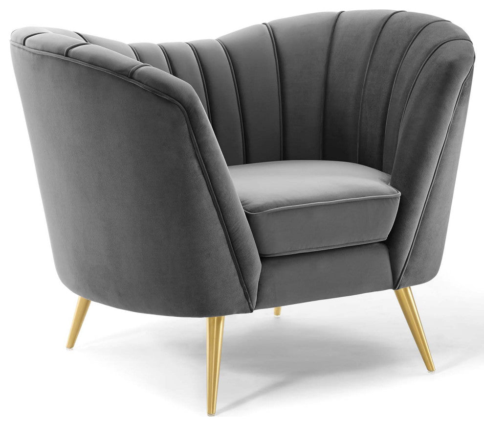 Opportunity Performance Velvet Armchair Gray
