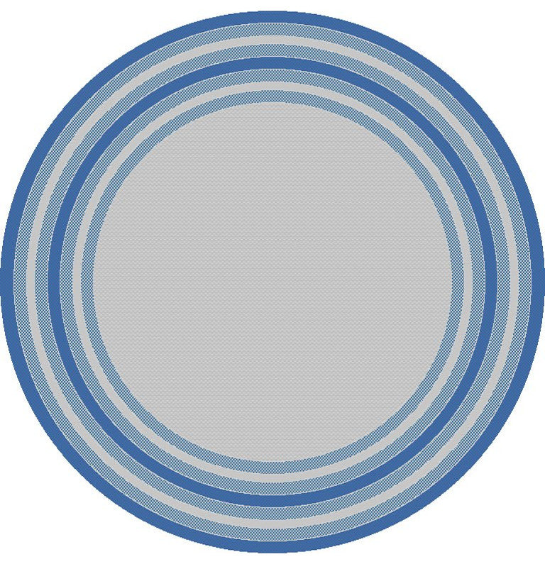 KAS Provo 5756 Gray/Denim Cape Cod Area Rug, 7'10" Round