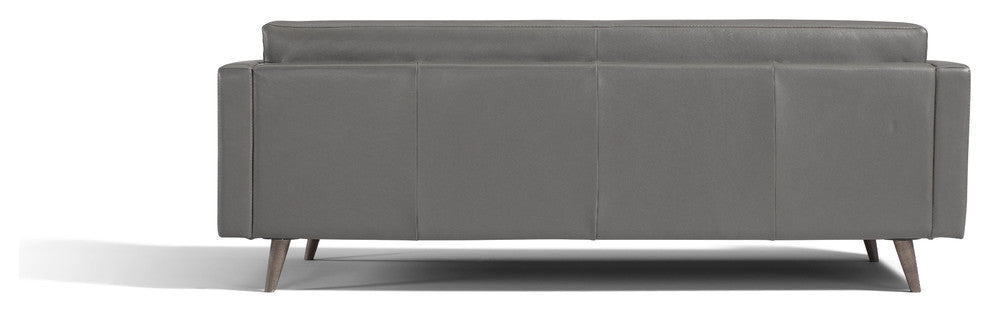 Herald Modern Sofa, Genuine Leather, Gray
